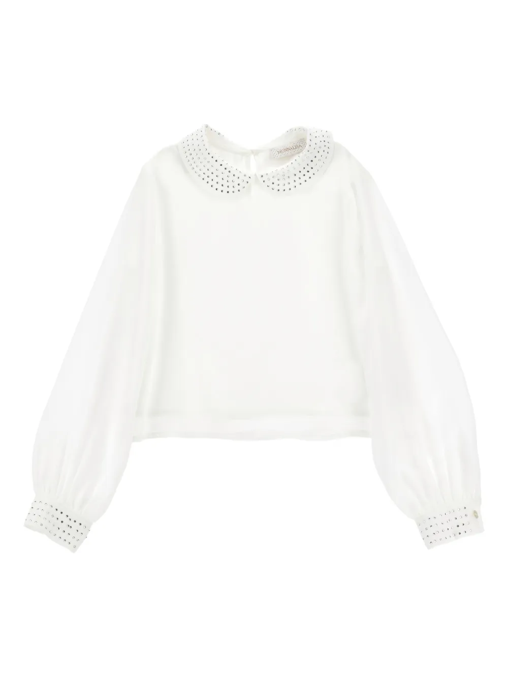 Monnalisa Shirt verfraaid met stras Wit