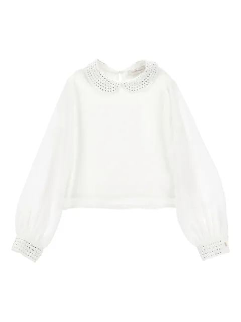 Monnalisa rhinestone-embellished blouse