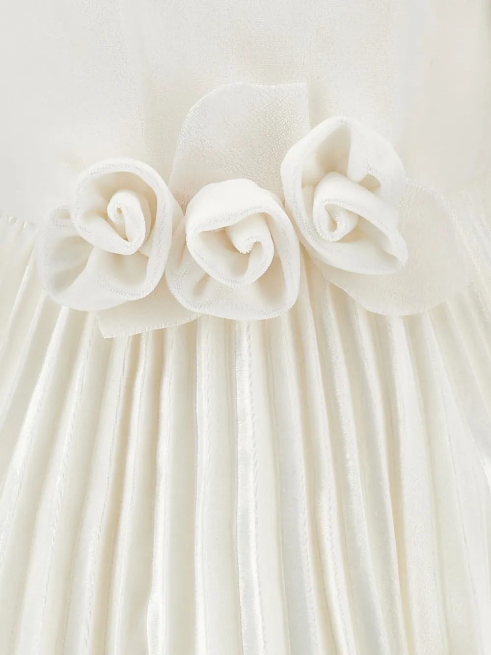 Monnalisa Geplooide jurk met kraag Wit