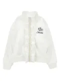 Monnalisa ruffled zip-up sweatshirt - White