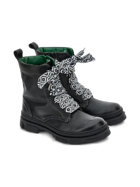 Monnalisa lace-up combat boots