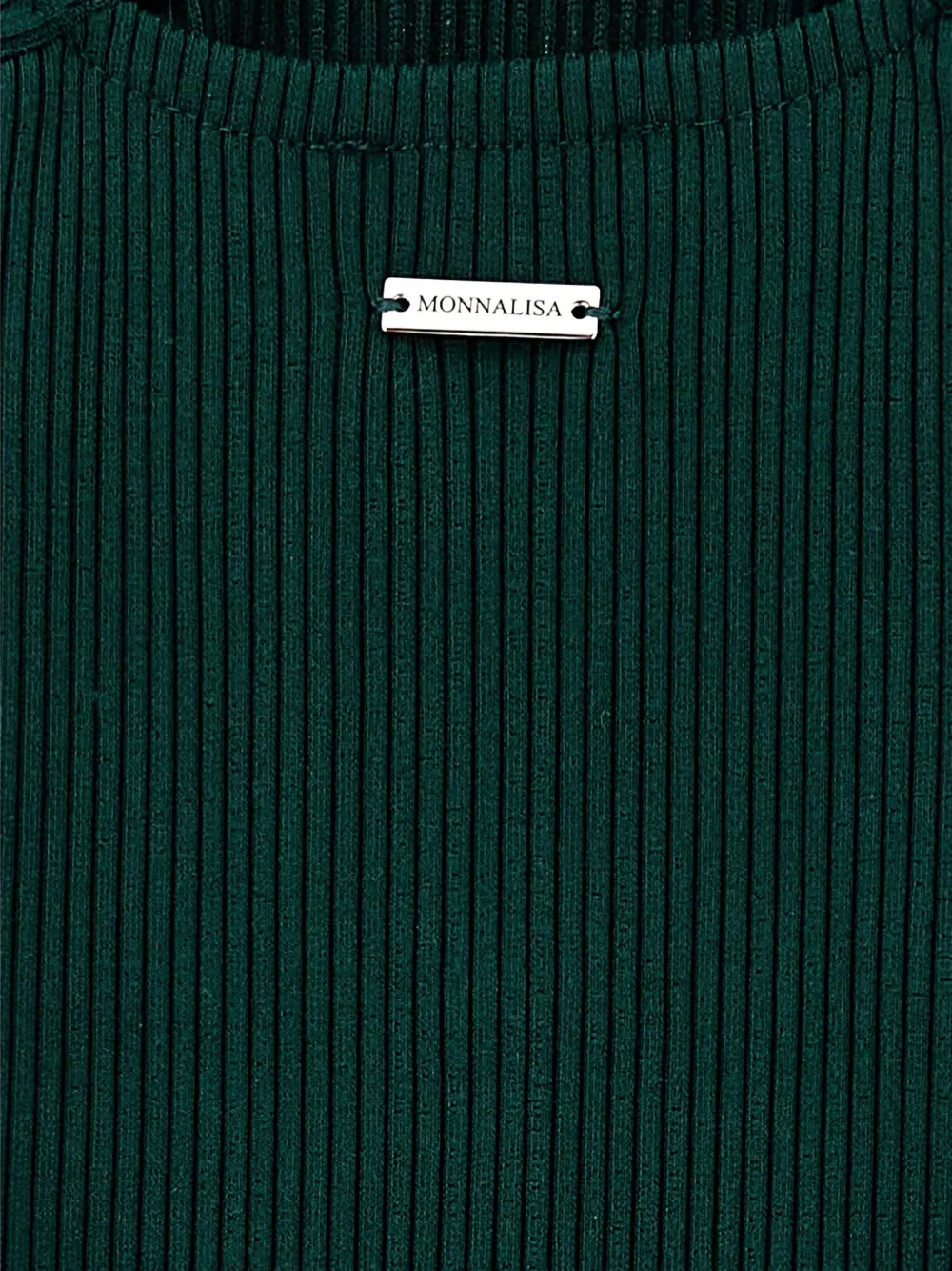 Monnalisa Ribgebreide maxi-jurk Groen