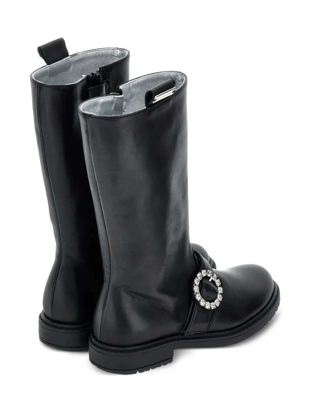 Monnalisa crystal-embellished knee-high boots Black