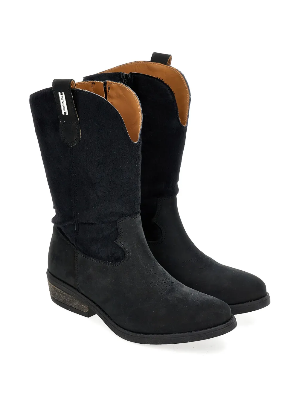 Monnalisa suede cowboy boots Black