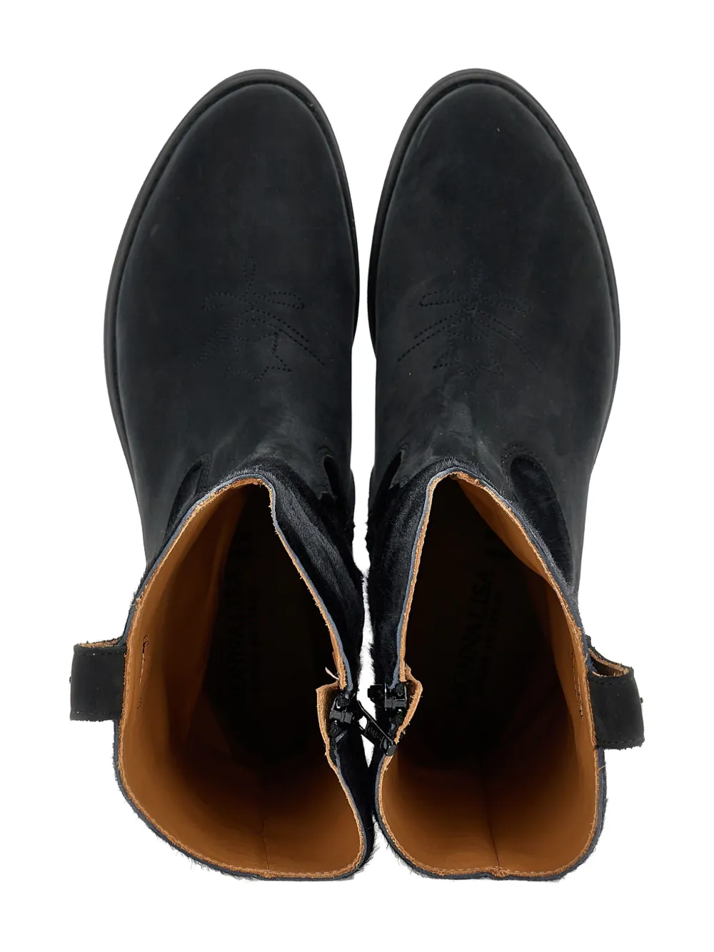 Monnalisa suede cowboy boots Black
