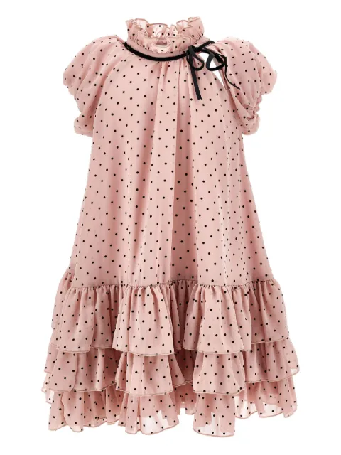 Monnalisa vestido con motivo de lunares y volantes