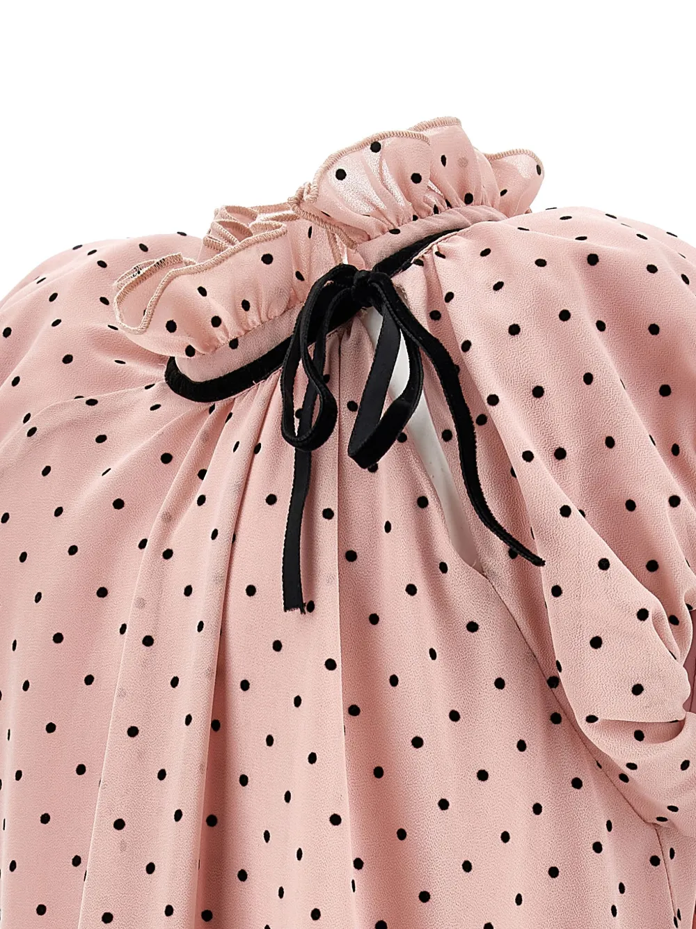 Monnalisa Jurk met stippen en ruches Roze