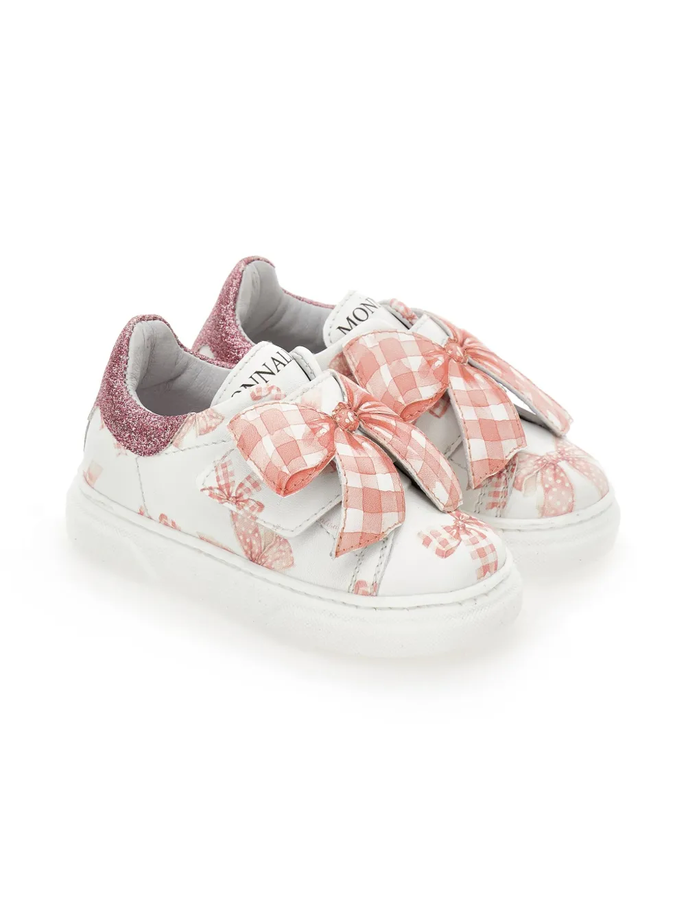 Monnalisa bow-print leather sneakers White