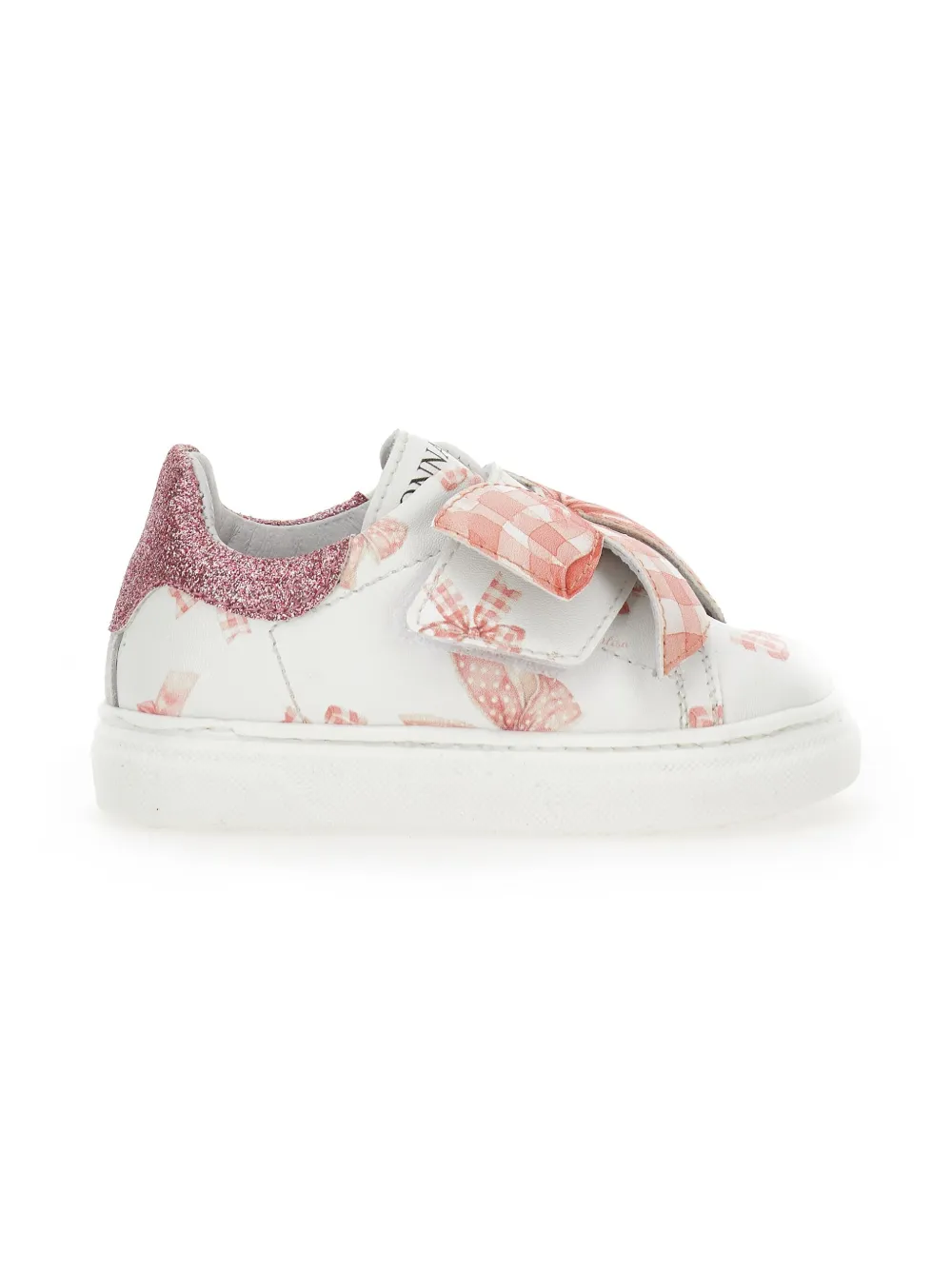 Monnalisa bow-print leather sneakers White