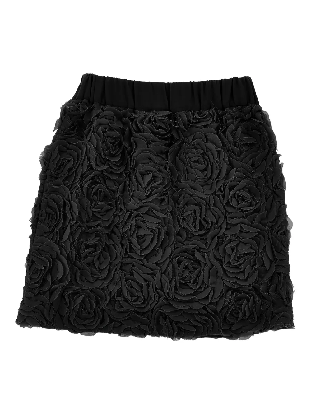 Monnalisa Mini-rok verfraaid met rozen Zwart