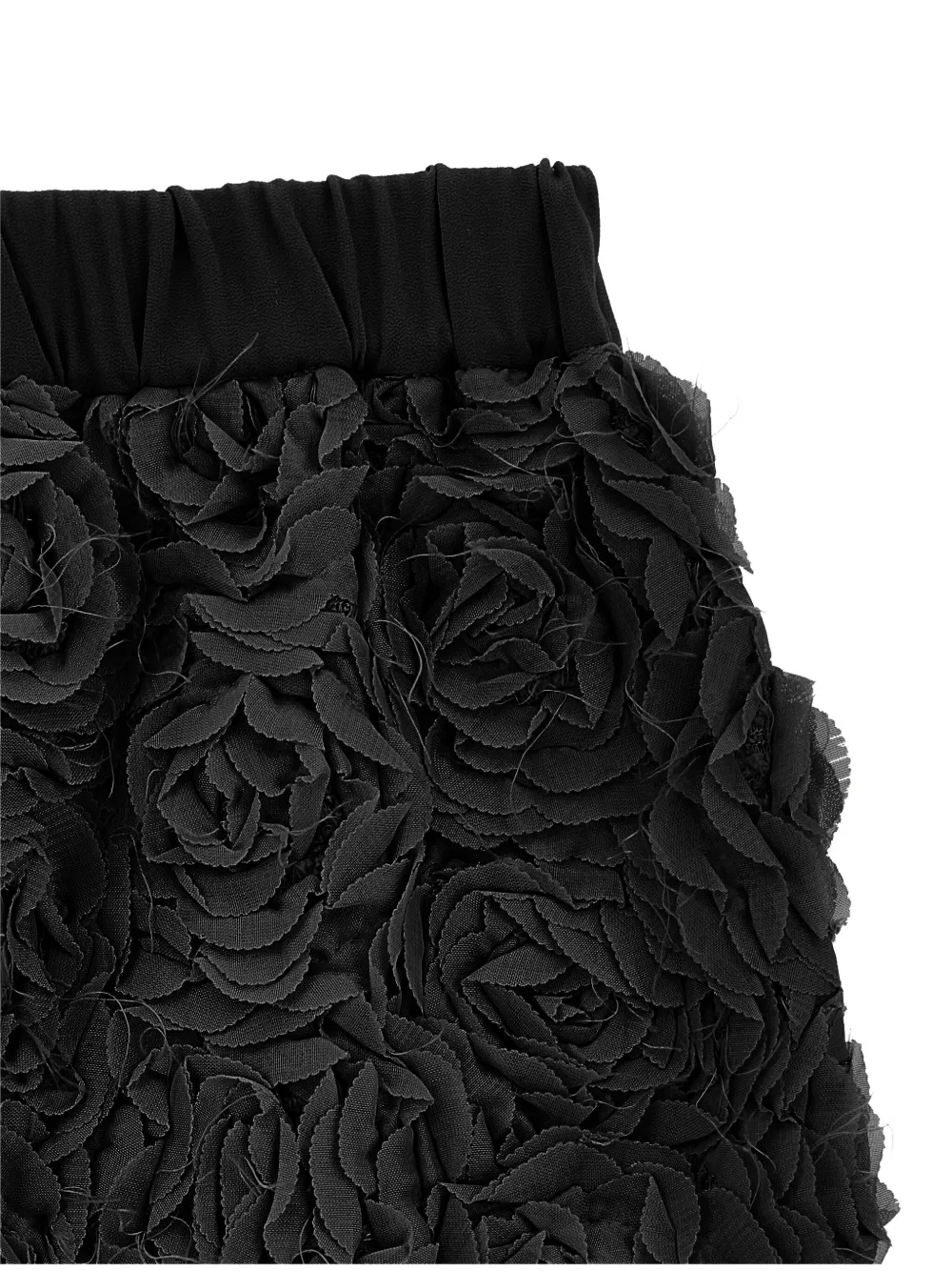 Monnalisa Mini-rok verfraaid met rozen Zwart