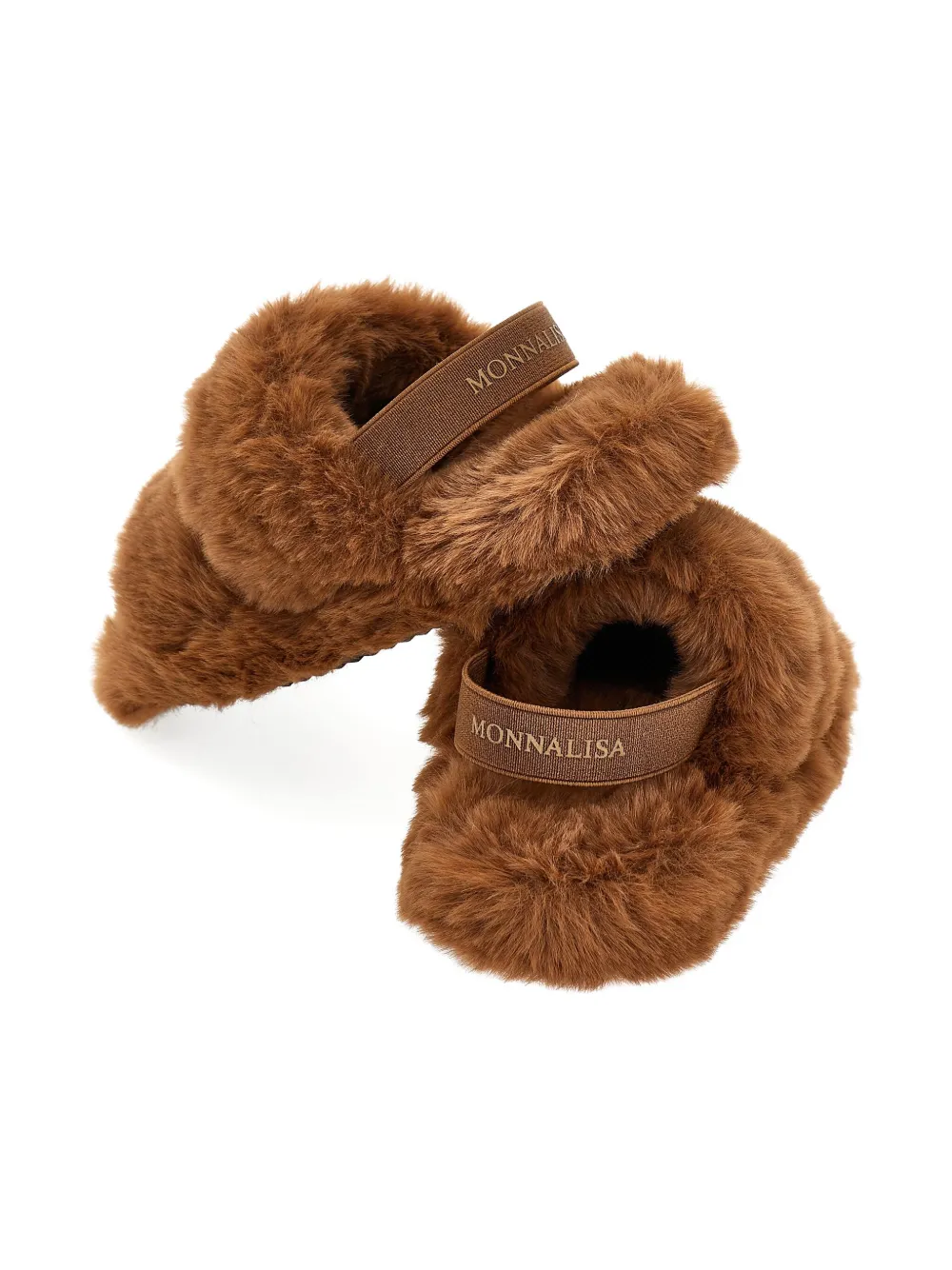 Monnalisa faux-fur sandals Brown