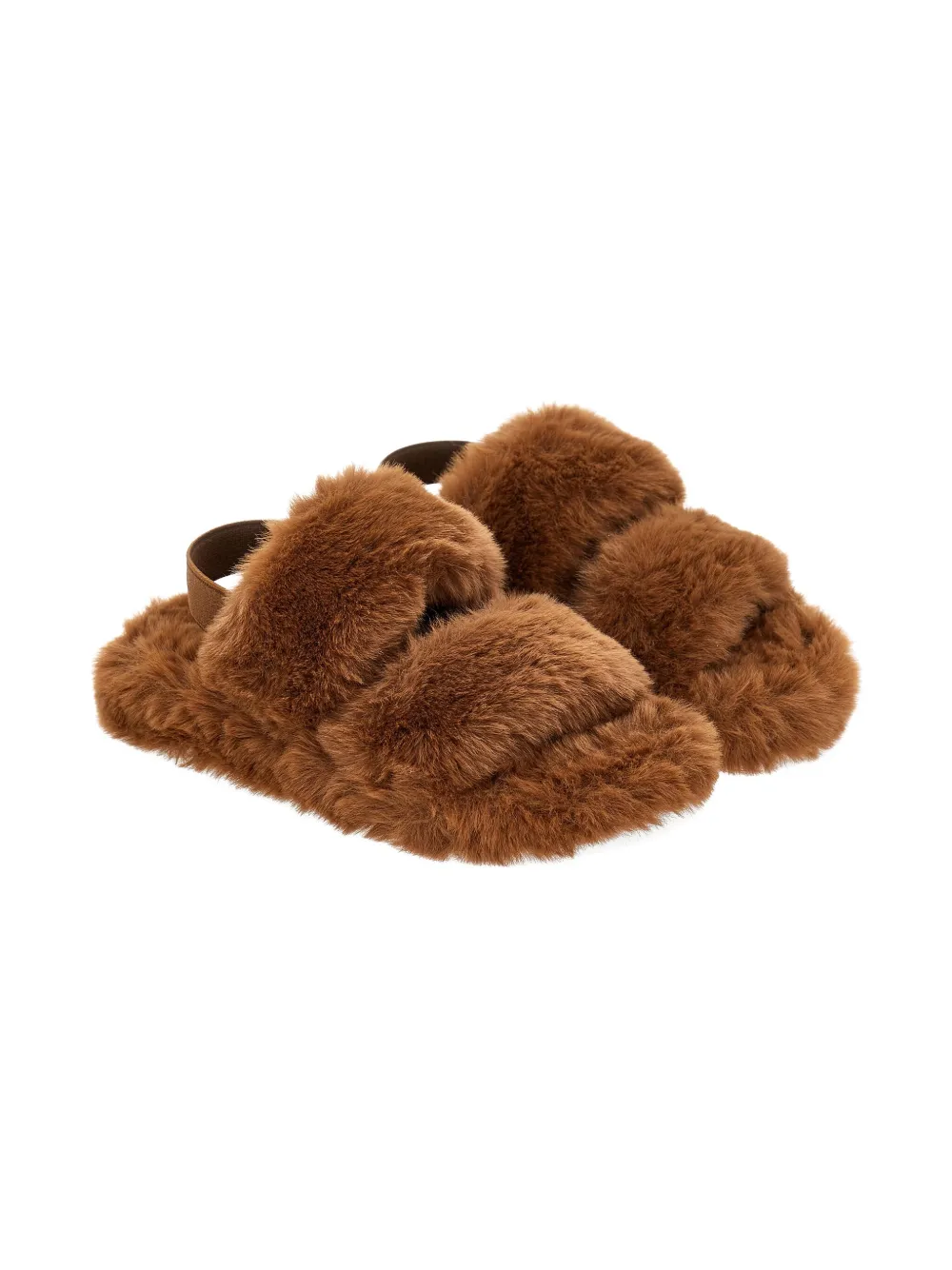 Monnalisa faux-fur sandals Brown