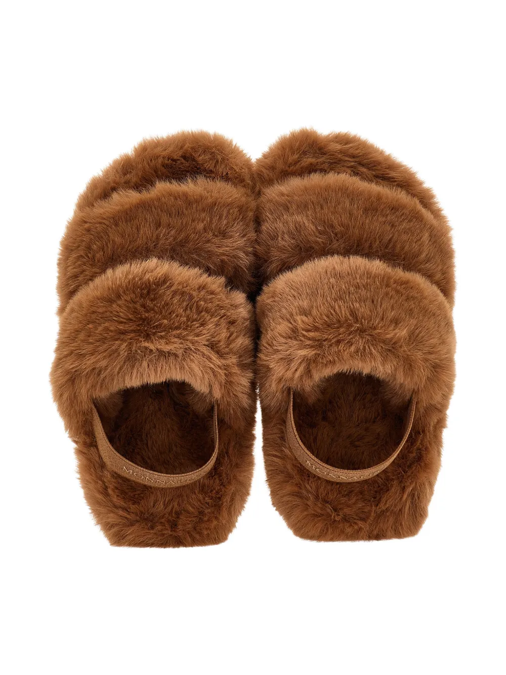 Monnalisa faux-fur sandals Brown