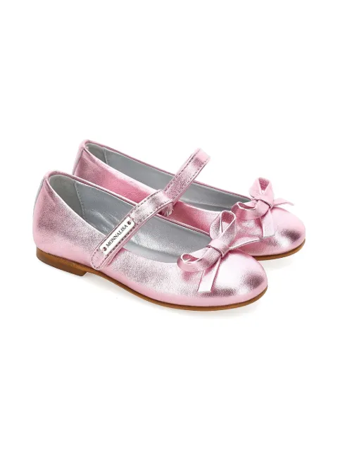 Monnalisa metallic-leather ballet flats