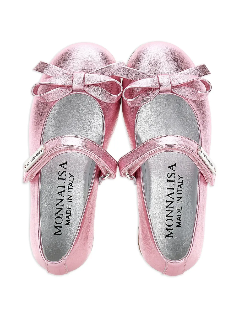 Monnalisa metallic-leather ballet flats Pink