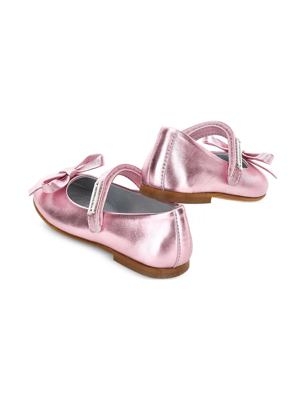 Monnalisa metallic-leather ballet flats Pink