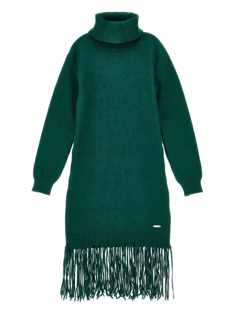 Monnalisa fringed knitted dress
