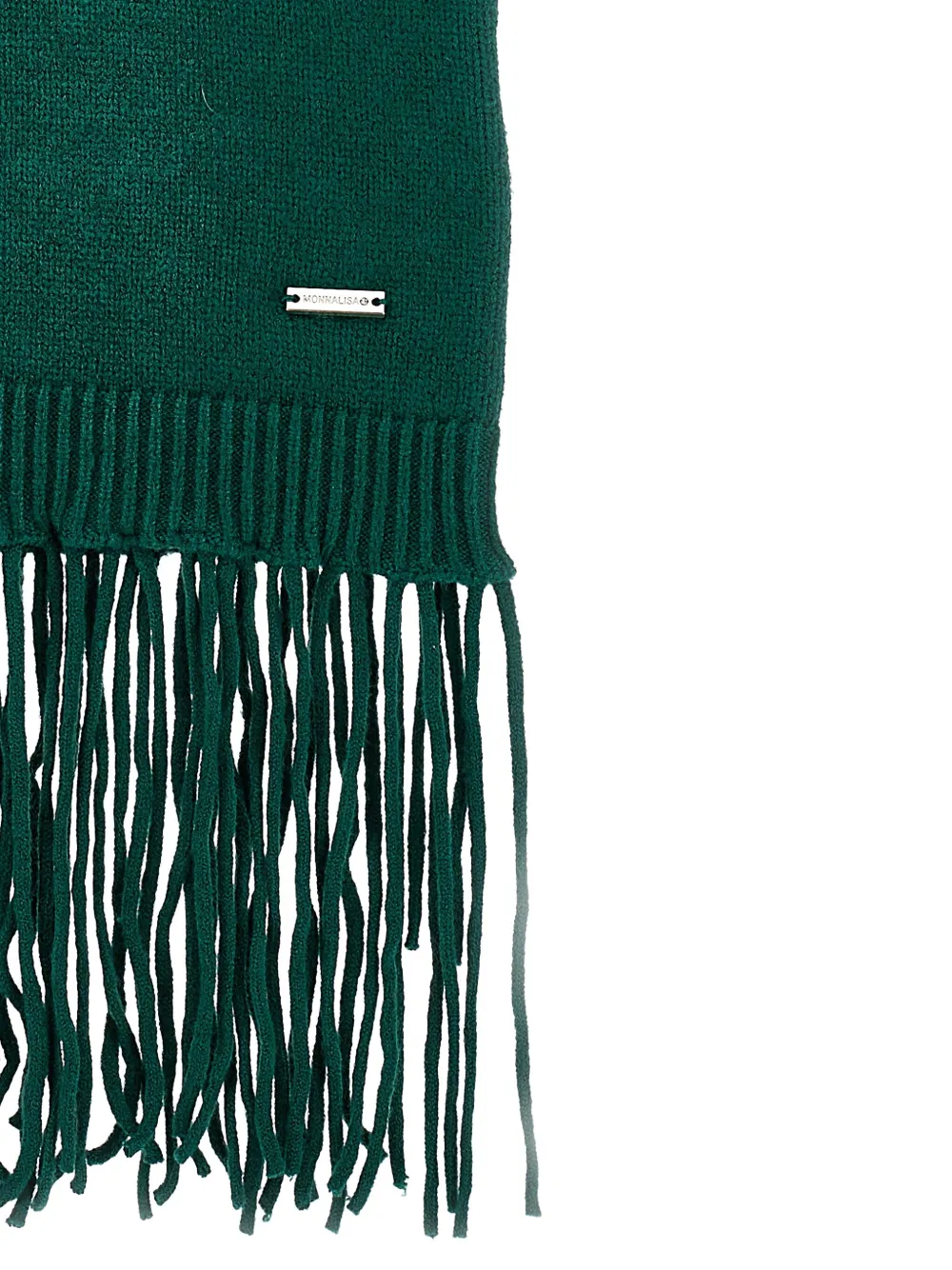 Monnalisa fringed knitted dress Groen