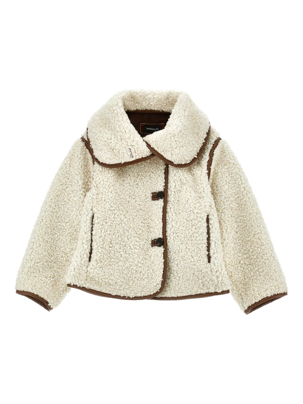 Monnalisa Plush Coat With Buttons In White