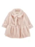Monnalisa faux-fur peplum coat - Pink