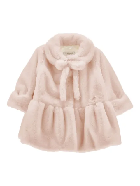 Monnalisa faux-fur peplum coat