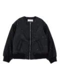 Monnalisa crystal-embellished bomber jacket - Black