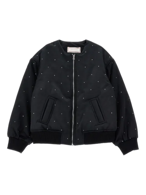 Monnalisa chamarra bomber con detalles de cristal
