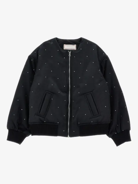 Monnalisa crystal-embellished bomber jacket