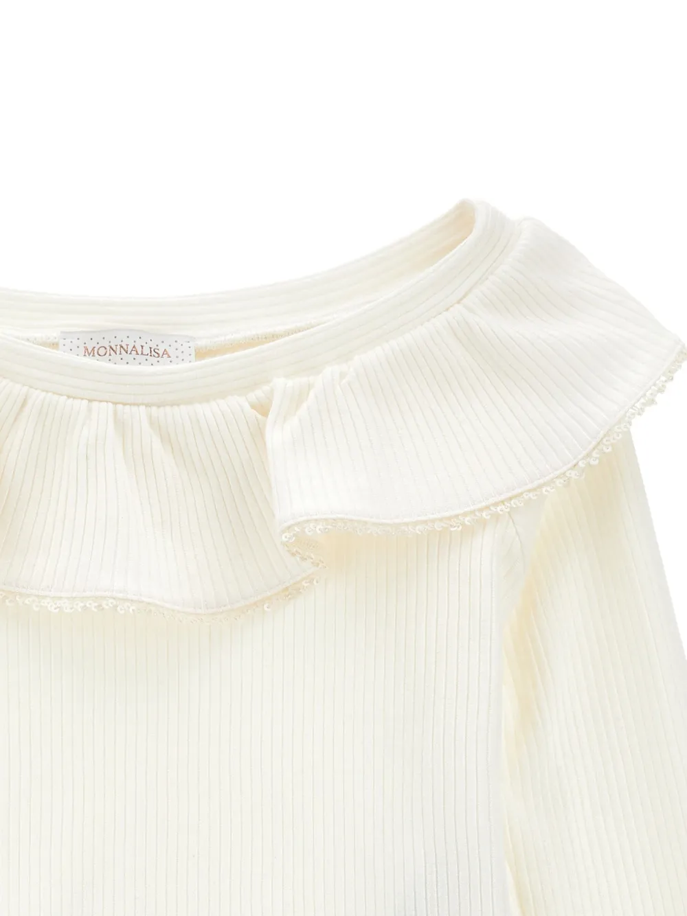 Monnalisa Ribgebreide top Wit