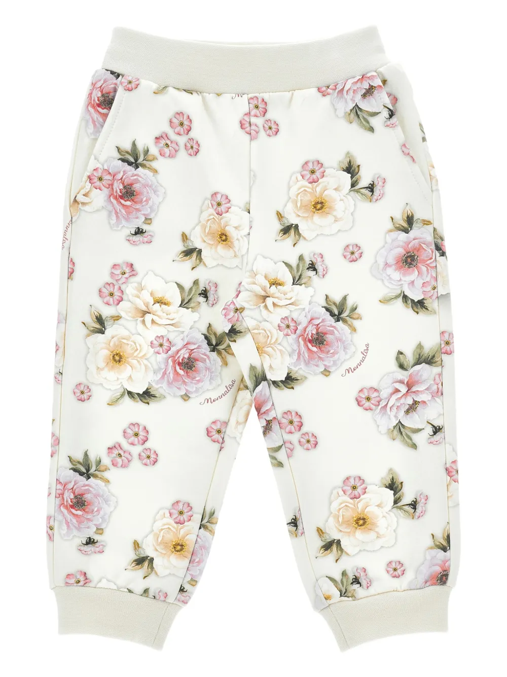 Monnalisa Trainingspak met bloemenprint Wit