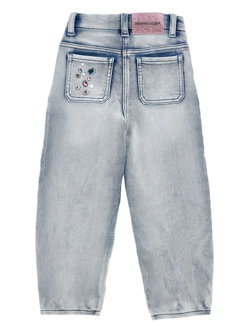 Monnalisa Jeans met edelsteen detail Blauw