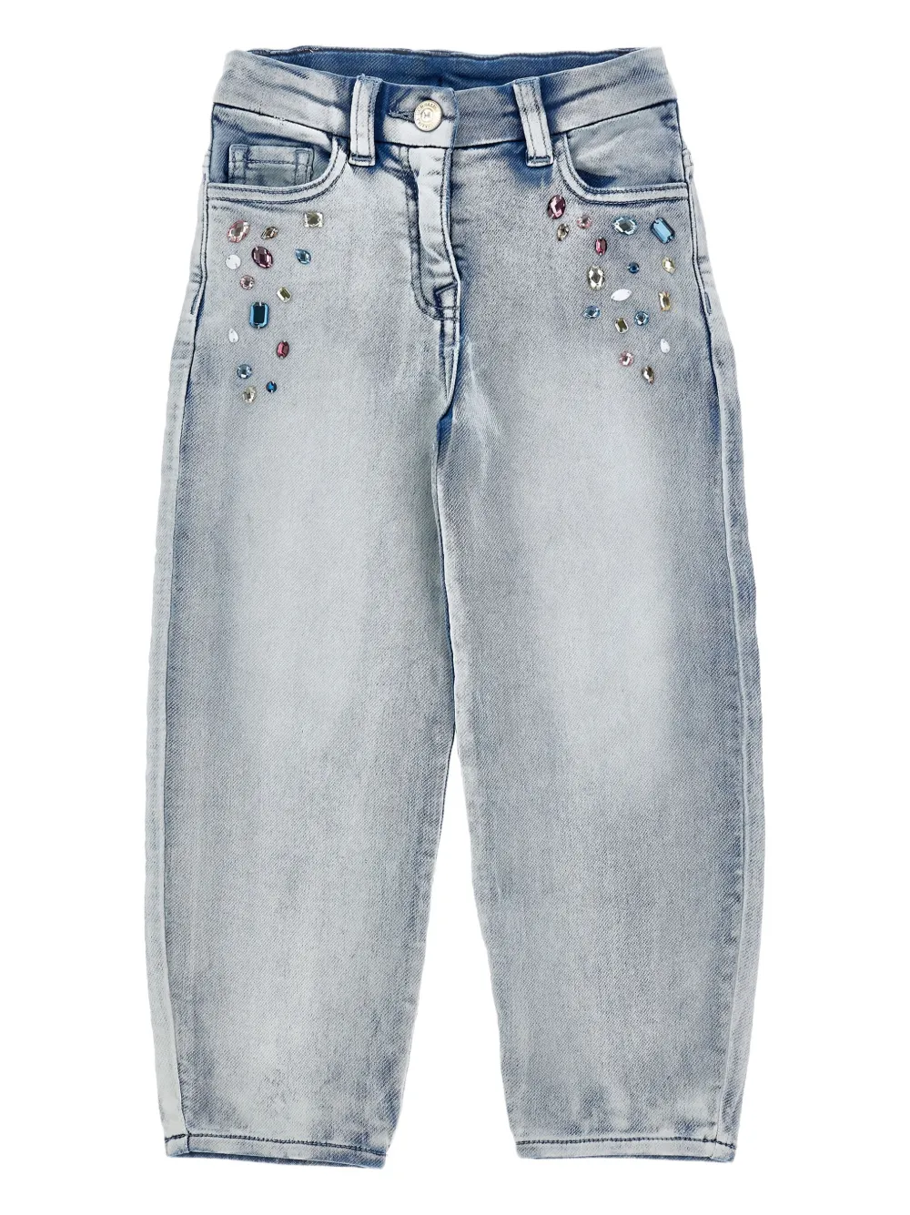 Monnalisa Jeans met edelsteen detail Blauw