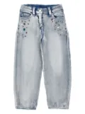 Monnalisa gems-detail jeans - Blue