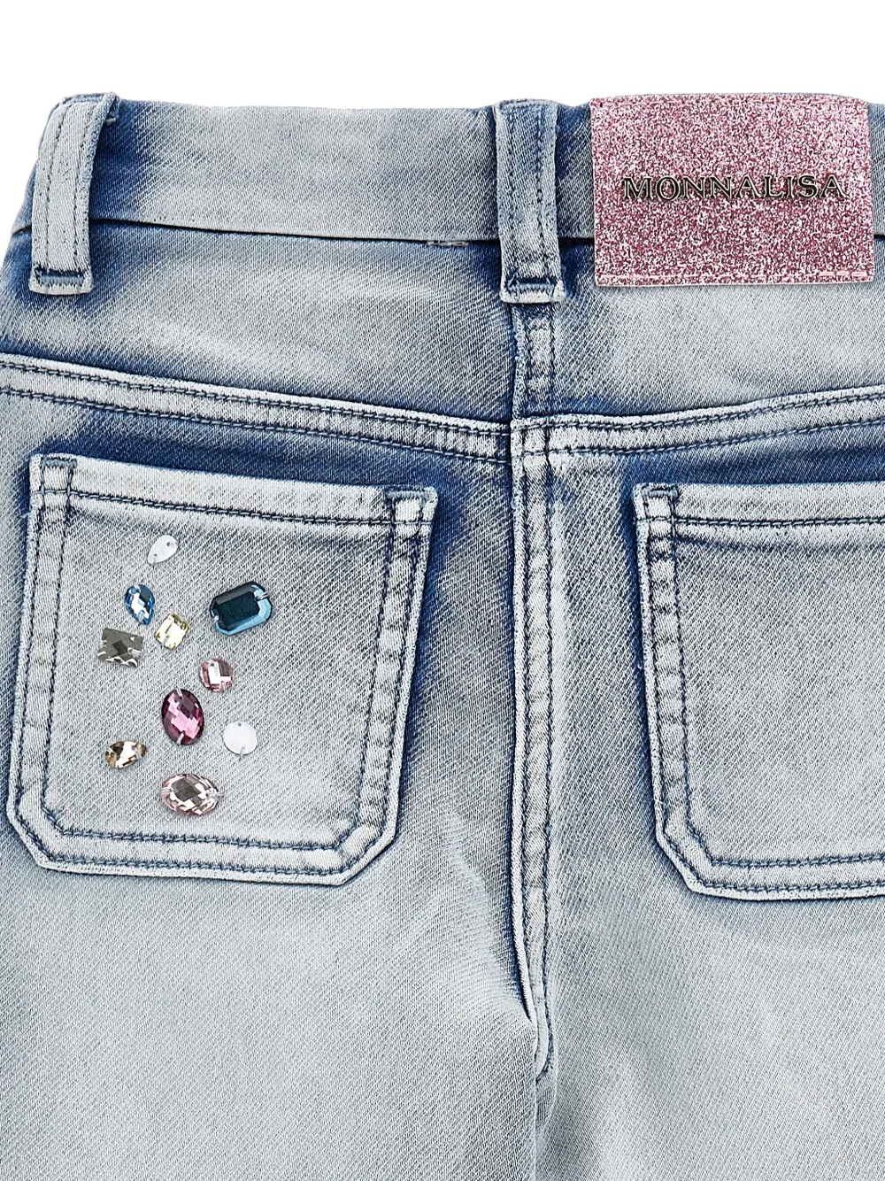 Monnalisa Jeans met edelsteen detail Blauw