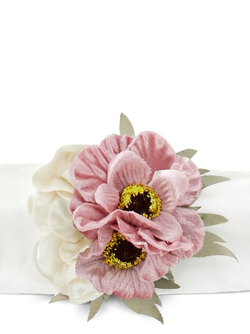 Monnalisa Haarband met bloemen Wit