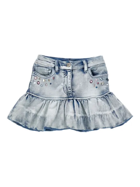 Monnalisa ruffle-hem denim skirt
