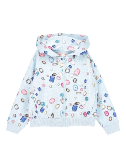 Monnalisa hoodie con detalle de gemas