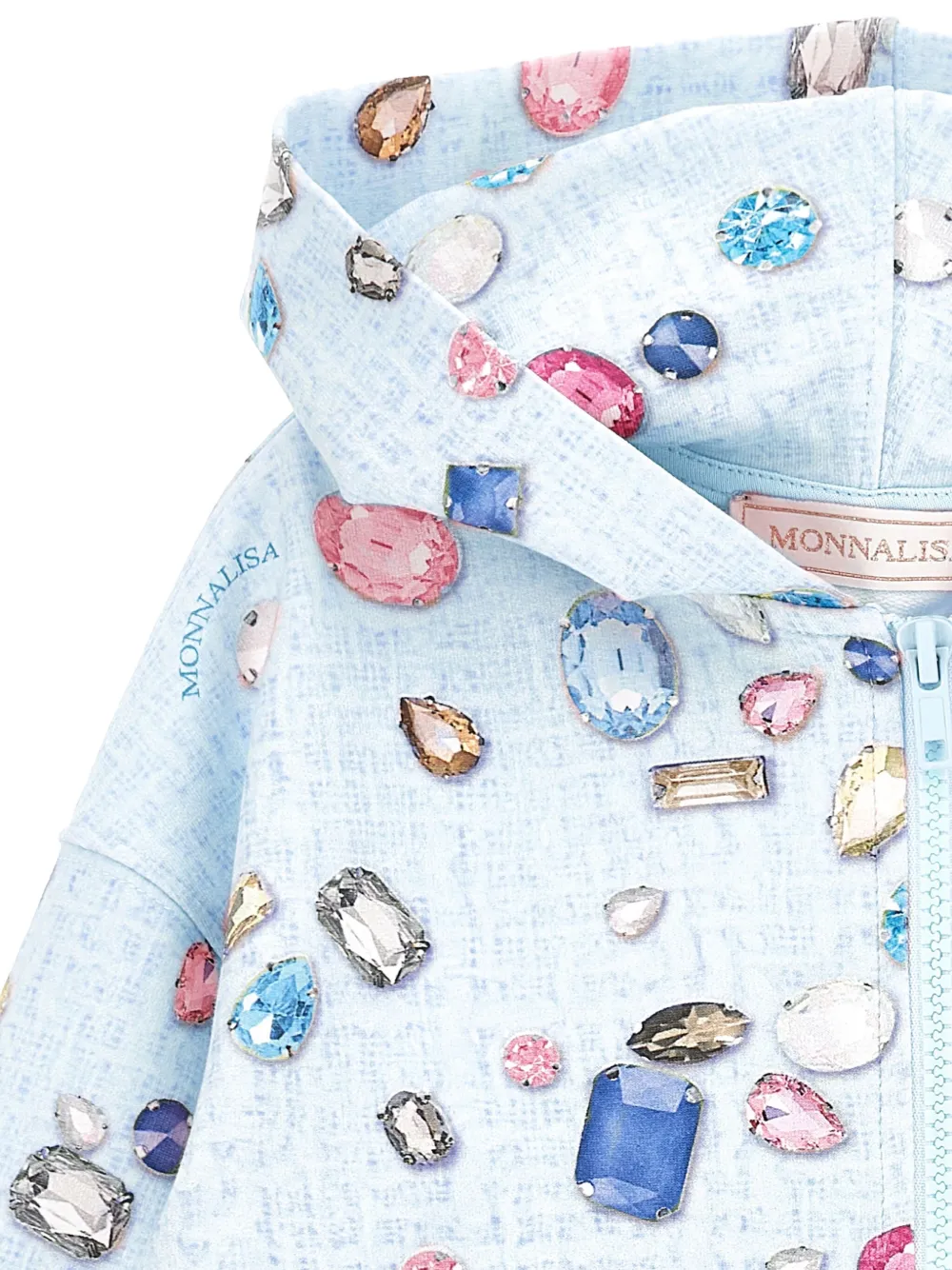 Monnalisa Hoodie verfraaid met edelsteen Blauw