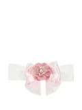 Monnalisa satin floral bow headband - Pink