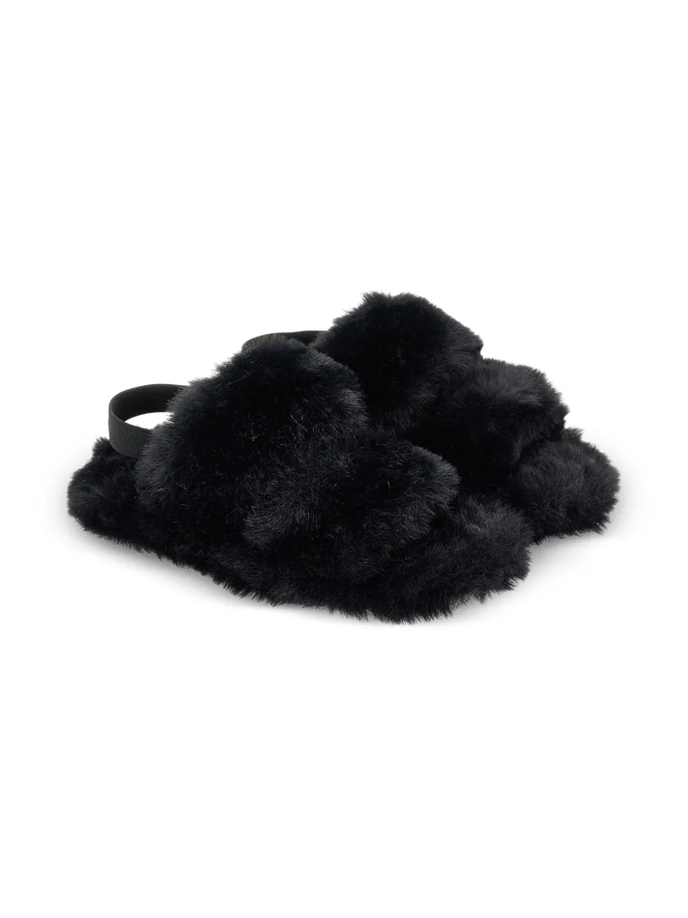 Monnalisa fur-fur sandals Black