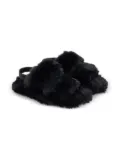 Monnalisa fur-fur sandals - Black
