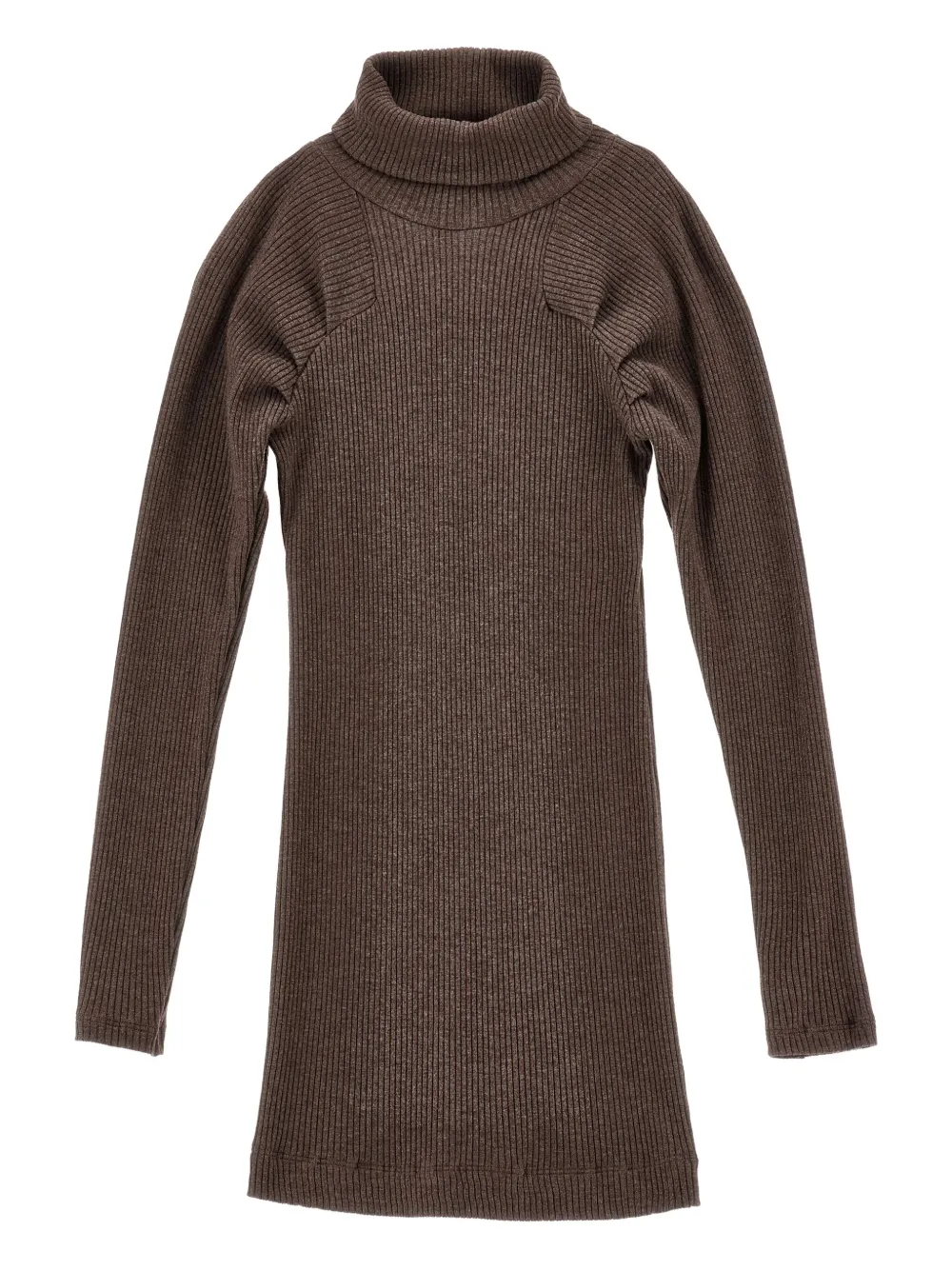 Monnalisa Ribgebreide maxi-jurk Bruin