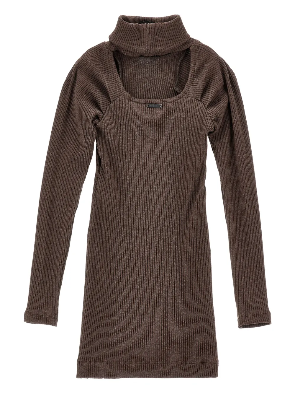 Monnalisa Ribgebreide maxi-jurk Bruin