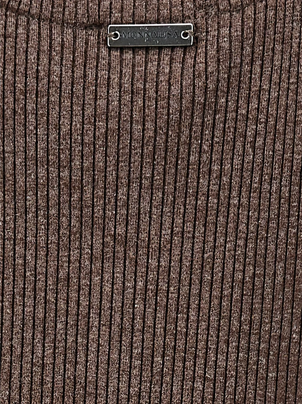 Monnalisa Ribgebreide maxi-jurk Bruin