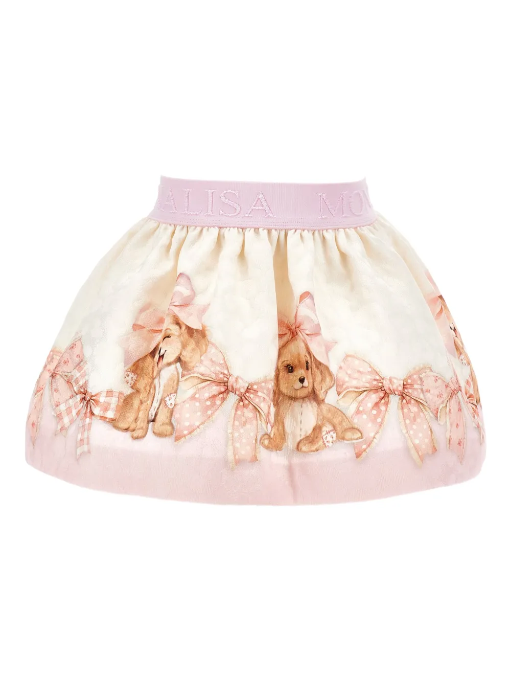 Monnalisa Rok met Dog-print Wit