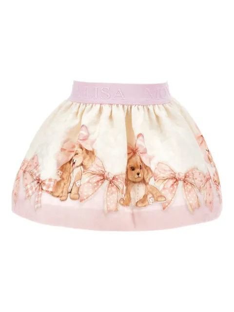 Monnalisa Dog-print skirt