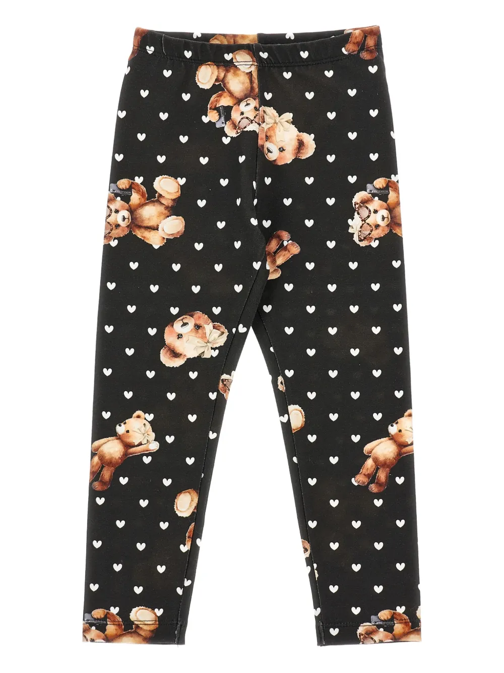 Monnalisa Legging met teddybeerprint Zwart