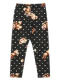 Monnalisa teddy bear-print leggings - Black