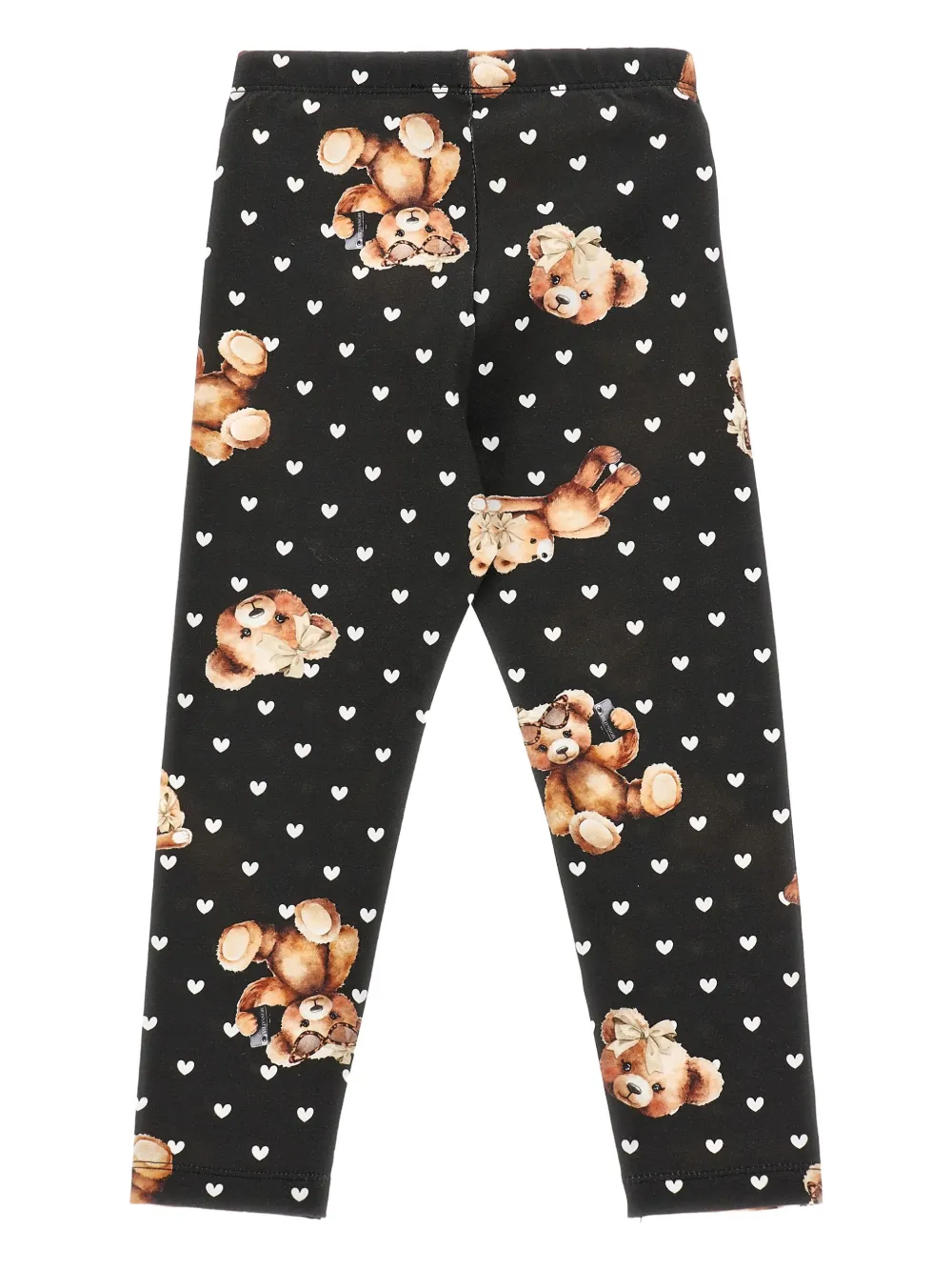 Monnalisa Legging met teddybeerprint Zwart